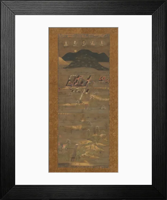 Framed Print : Mandala of Kasuga Shrine, early 14th century. Creator: Unknown Framed Print : Mandala of Kasuga Shrine, early 14th century. Creator: Unknown