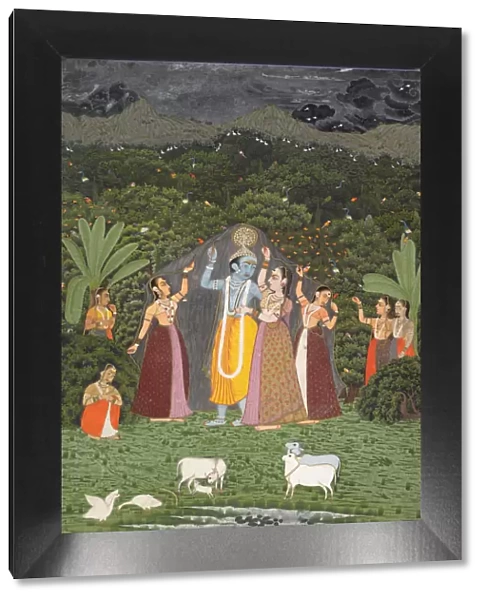 Krishna and the Gopis Take Shelter from the Rain, 1760. Creator: Unknown