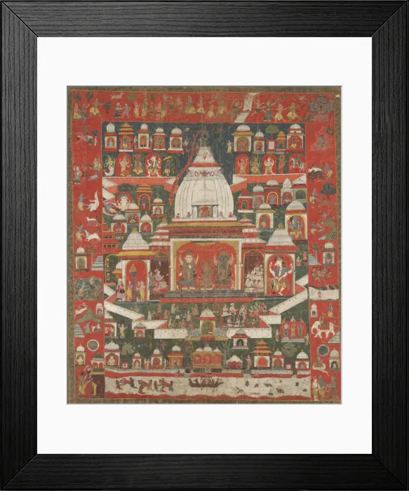 Framed Print : Worship of Lord Jagannatha in his temple at Puri, First half 18th century. Creator: Unknown Framed Print : Worship of Lord Jagannatha in his temple at Puri, First half 18th century. Creator: Unknown