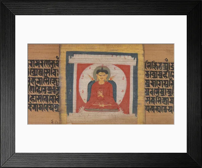 Framed Print : Buddha Enthroned in a Shrine, Leaf from... Pancavimsatisahasrika Prajnaparamita... ca Framed Print : Buddha Enthroned in a Shrine, Leaf from... Pancavimsatisahasrika Prajnaparamita... ca