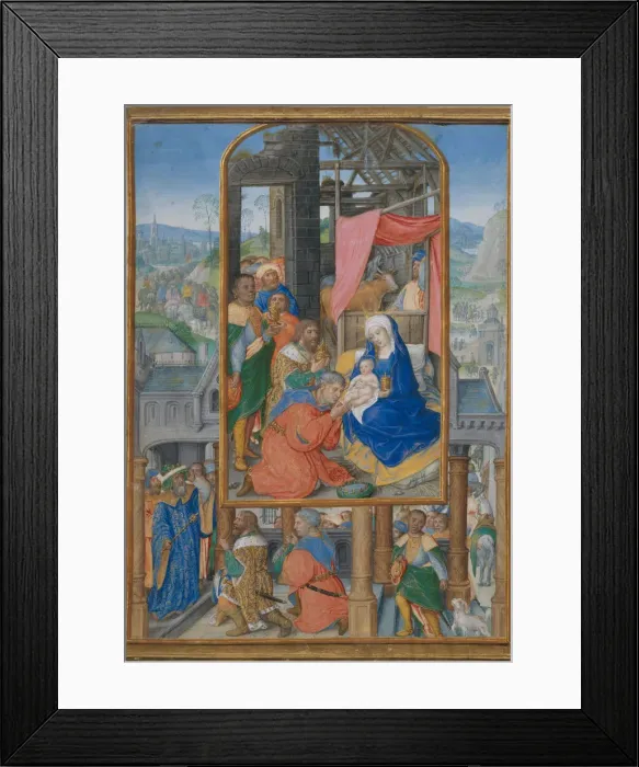Framed Print : Manuscript Illumination with Adoration of the Magi, ca. 1515-25. Creator: Gerard Horenbout Framed Print : Manuscript Illumination with Adoration of the Magi, ca. 1515-25. Creator: Gerard Horenbout