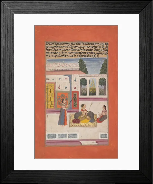 Framed Print : Bangali Ragini: Folio from a ragamala series (Garland of Musical Modes), 1709. Creator: Unknown Framed Print : Bangali Ragini: Folio from a ragamala series (Garland of Musical Modes), 1709. Creator: Unknown