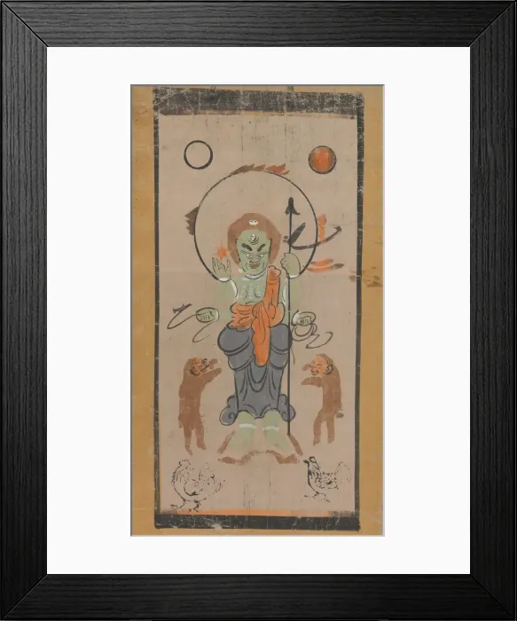Framed Print : Otsu-e of Shomen Kongoyasha (Vajrayaksha), 17th century. Creator: Unknown Framed Print : Otsu-e of Shomen Kongoyasha (Vajrayaksha), 17th century. Creator: Unknown