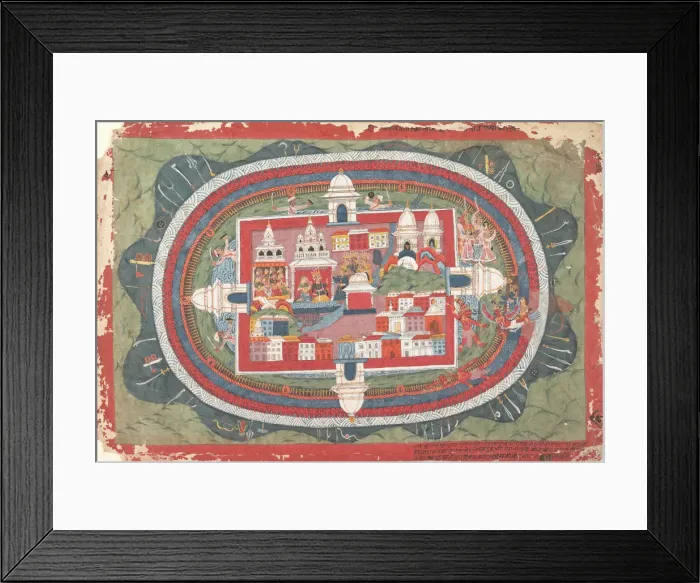 Framed Print : Page from a Dispersed Bhagavata Purana Manuscript (Life of Krishna), ca. 1775. Creator: Unknown Framed Print : Page from a Dispersed Bhagavata Purana Manuscript (Life of Krishna), ca. 1775. Creator: Unknown