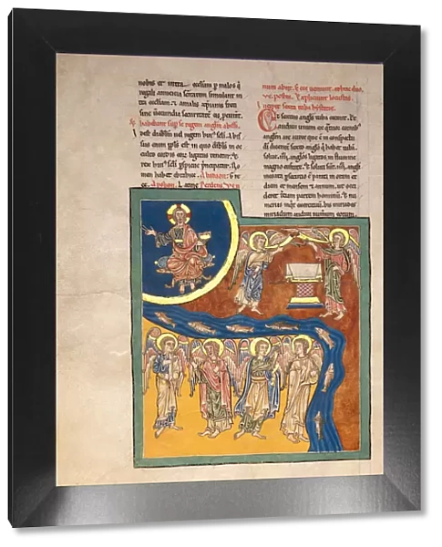 Leaf from a Beatus Manuscript: the Sixth Angel Delivers the Four Angels... ca. 1180
