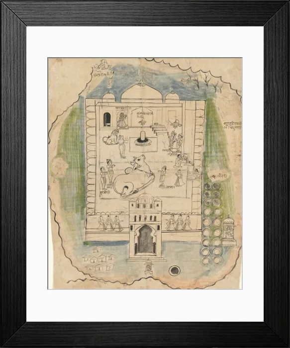 Framed Print : Linga Temple Compound, late 19th century. Creator: Unknown Framed Print : Linga Temple Compound, late 19th century. Creator: Unknown