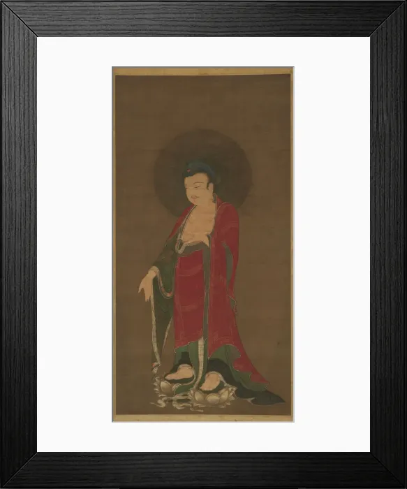 Framed Print : Buddha Amitabha Descending from His Pure Land, late 13th century. Creator: Unknown Framed Print : Buddha Amitabha Descending from His Pure Land, late 13th century. Creator: Unknown