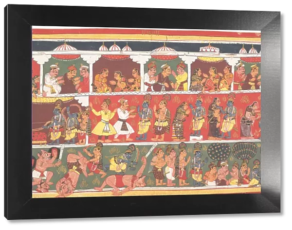 Encounters in Mathura: Page from a Dispersed Bhagavata Purana... ca. 1700. Creator: Unknown