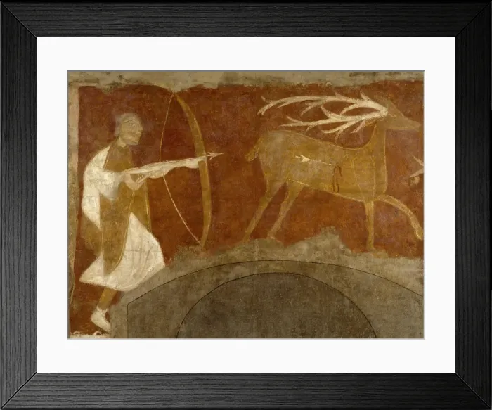 Framed Print : Hunting Scene, first half 12th century (possibly 1129-34). Creator: Unknown Framed Print : Hunting Scene, first half 12th century (possibly 1129-34). Creator: Unknown