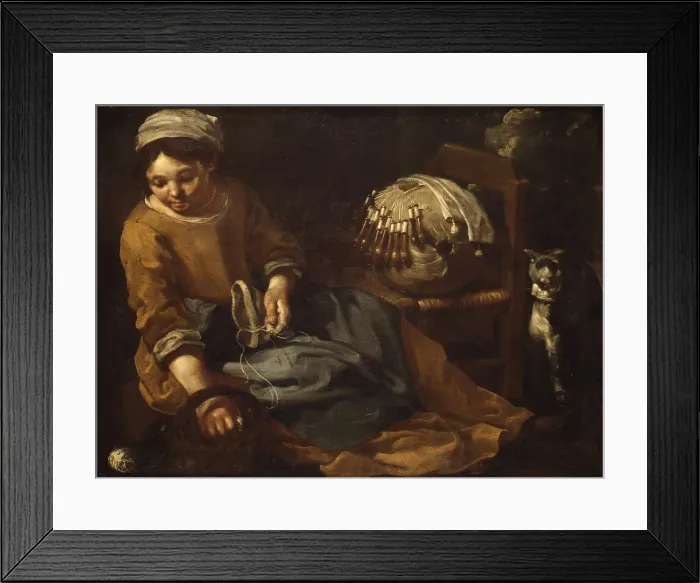 Framed Print : The Lacemaker, ca. 1665. Creator: Bernhard Keil Framed Print : The Lacemaker, ca. 1665. Creator: Bernhard Keil