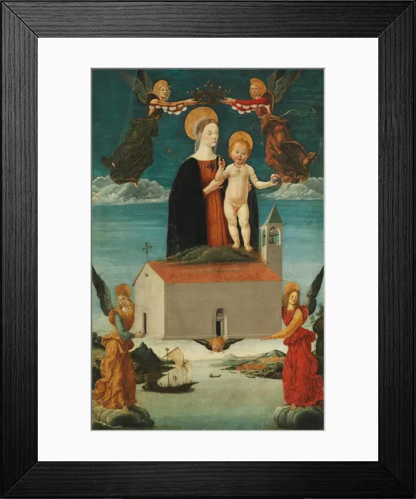 Framed Print : The Translation of the Holy House of Loreto, ca. 1510. Creator: Saturnino Gatti Framed Print : The Translation of the Holy House of Loreto, ca. 1510. Creator: Saturnino Gatti