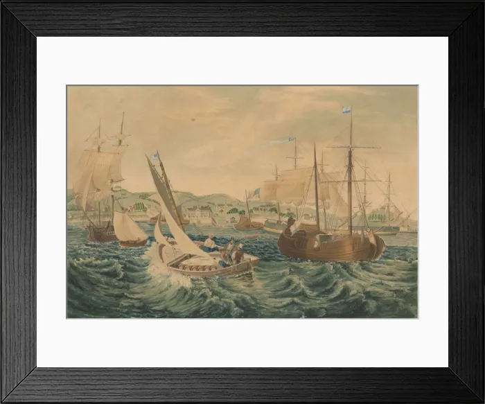 Framed Print : Quarantine, Staten Island, 1833. Creator: William James Bennett Framed Print : Quarantine, Staten Island, 1833. Creator: William James Bennett