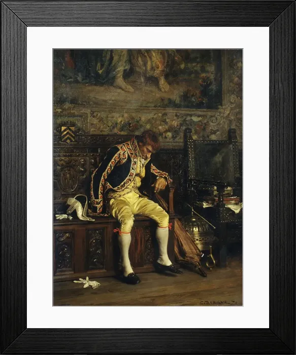 Framed Print : A Footman Sleeping, 1871. Creator: Charles Bargue Framed Print : A Footman Sleeping, 1871. Creator: Charles Bargue