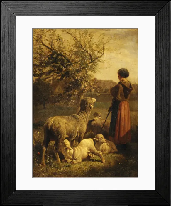 Framed Print : Springtime. Creator: Charles Emile Jacque Framed Print : Springtime. Creator: Charles Emile Jacque