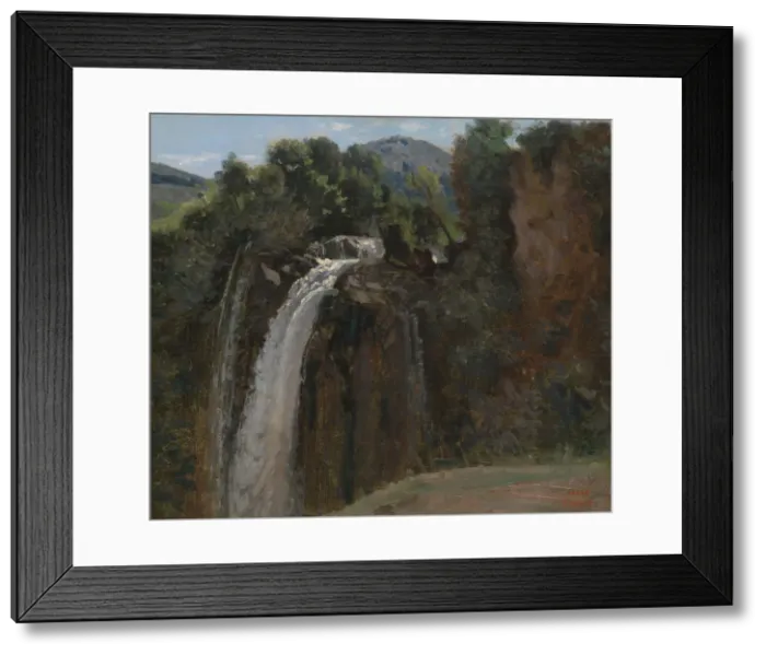 Framed Print : Waterfall at Terni, 1826. Creator: Jean-Baptiste-Camille Corot Framed Print : Waterfall at Terni, 1826. Creator: Jean-Baptiste-Camille Corot