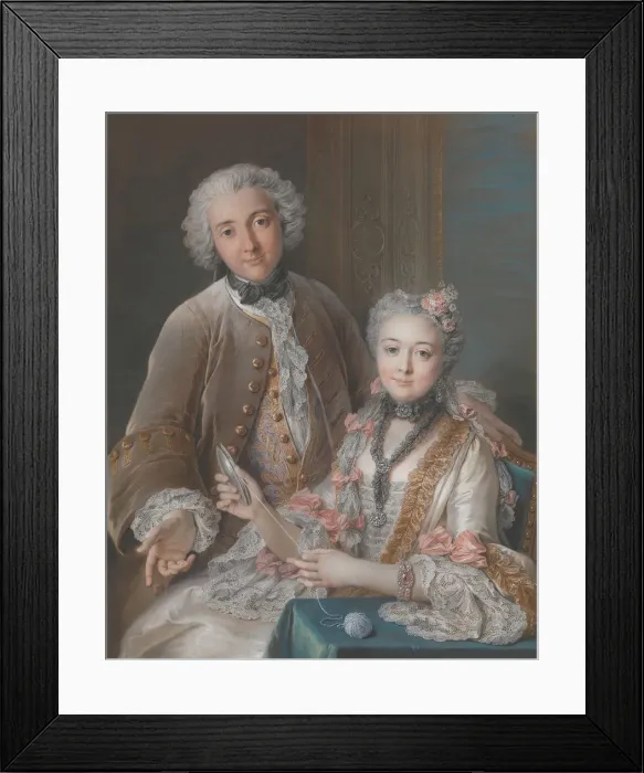 Framed Print : Francois de Jullienne (1722-1754) and His Wife (Marie Elisabeth de Seré Framed Print : Francois de Jullienne (1722-1754) and His Wife (Marie Elisabeth de Seré