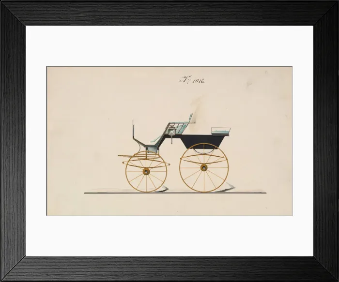 Framed Print : Design for 4 seat Phaeton, no top, no. 1016, 1850-70. Creator: Brewster & Co Framed Print : Design for 4 seat Phaeton, no top, no. 1016, 1850-70. Creator: Brewster & Co