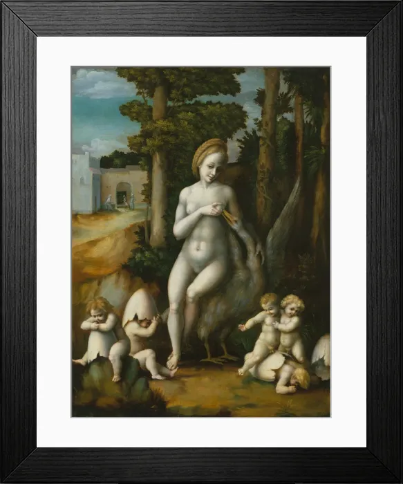 Framed Print : Leda and the Swan. Creator: Bacchiacca Framed Print : Leda and the Swan. Creator: Bacchiacca