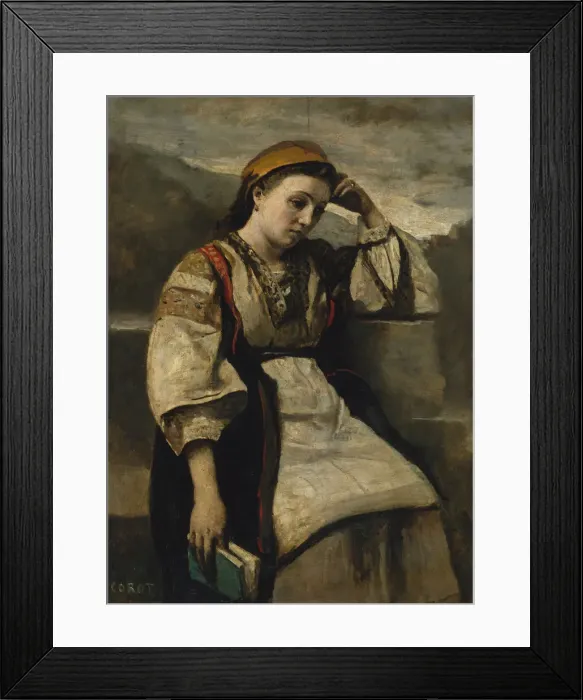 Framed Print : Reverie, ca. 1860-65. Creator: Jean-Baptiste-Camille Corot Framed Print : Reverie, ca. 1860-65. Creator: Jean-Baptiste-Camille Corot