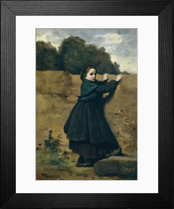 Framed Print : The Curious Little Girl, 1860-64. Creator: Jean-Baptiste-Camille Corot Framed Print : The Curious Little Girl, 1860-64. Creator: Jean-Baptiste-Camille Corot
