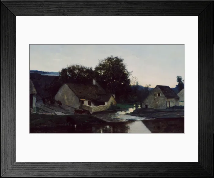 Framed Print : The Hamlet of Optevoz, ca. 1852. Creator: Charles Francois Daubigny Framed Print : The Hamlet of Optevoz, ca. 1852. Creator: Charles Francois Daubigny