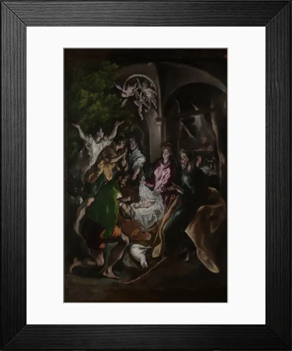 Framed Print : The Adoration of the Shepherds, ca. 1605-10. Creator: El Greco Framed Print : The Adoration of the Shepherds, ca. 1605-10. Creator: El Greco