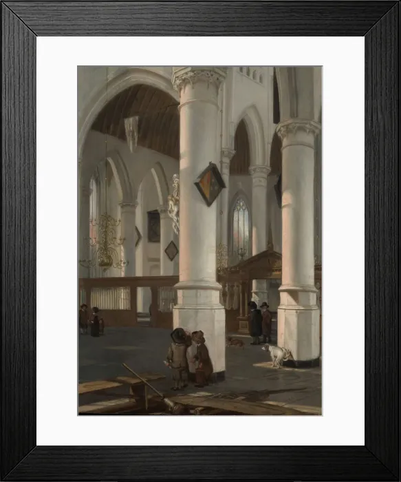 Framed Print : Interior of the Oude Kerk, Delft, probably 1650. Creator: Emanuel de Witte Framed Print : Interior of the Oude Kerk, Delft, probably 1650. Creator: Emanuel de Witte