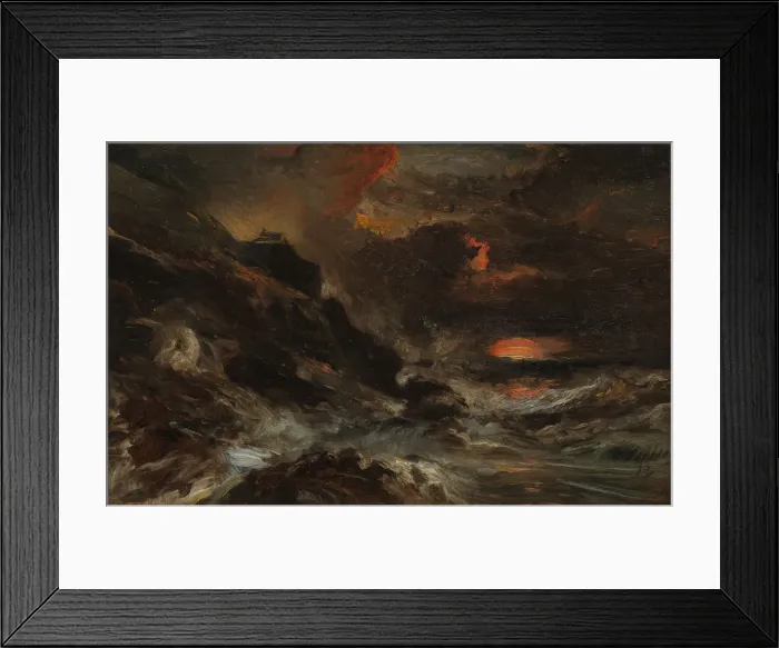 Framed Print : A Storm off the Normandy Coast, probably 1850s. Creator: Eugene Isabey Framed Print : A Storm off the Normandy Coast, probably 1850s. Creator: Eugene Isabey