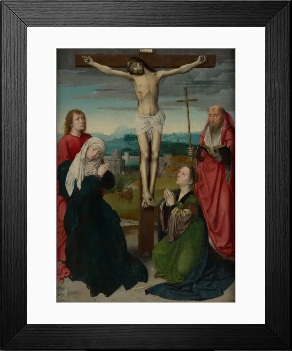 Framed Print : The Crucifixion, ca. 1495. Creator: Gerard David Framed Print : The Crucifixion, ca. 1495. Creator: Gerard David