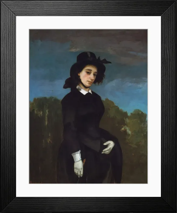 Framed Print : Woman in a Riding Habit (L Amazone), 1856. Creator: Gustave Courbet Framed Print : Woman in a Riding Habit (L Amazone), 1856. Creator: Gustave Courbet