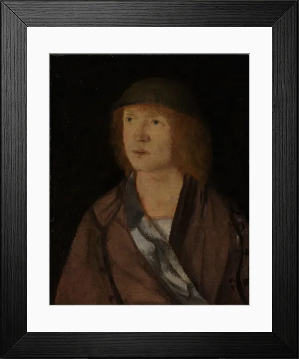 Framed Print : Portrait of a Young Man; (reverse) Girl Making a Garland, ca. 1508. Creator: Hans von Kulmbach Framed Print : Portrait of a Young Man; (reverse) Girl Making a Garland, ca. 1508. Creator: Hans von Kulmbach