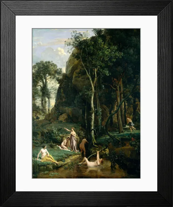 Framed Print : Diana and Actaeon (Diana Surprised in Her Bath), 1836. Creator: Jean-Baptiste-Camille Corot Framed Print : Diana and Actaeon (Diana Surprised in Her Bath), 1836. Creator: Jean-Baptiste-Camille Corot