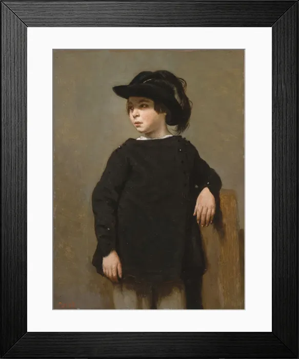 Framed Print : Portrait of a Child, ca. 1835. Creator: Jean-Baptiste-Camille Corot Framed Print : Portrait of a Child, ca. 1835. Creator: Jean-Baptiste-Camille Corot