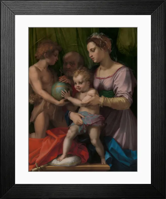 Framed Print : The Holy Family with the Young Saint John the Baptist, ca. 1528. Creator: Andrea del Sarto Framed Print : The Holy Family with the Young Saint John the Baptist, ca. 1528. Creator: Andrea del Sarto