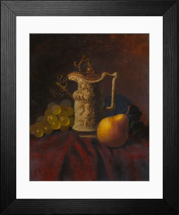 Framed Print : Still Life with Ewer and Fruit. Creator: Carducius Plantagenet Ream Framed Print : Still Life with Ewer and Fruit. Creator: Carducius Plantagenet Ream