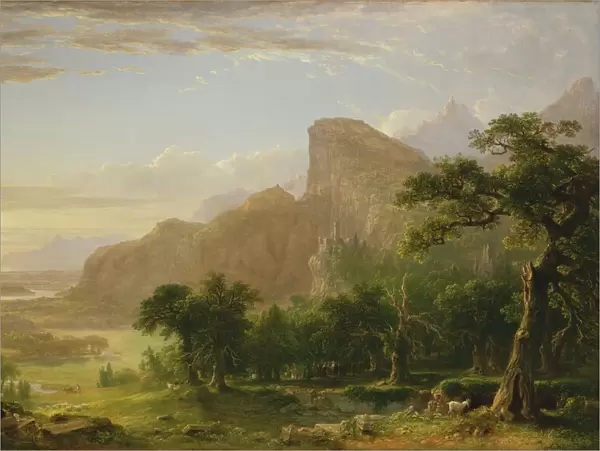 Landscape—Scene from Thanatopsis, 1850. Creator: Asher Brown Durand