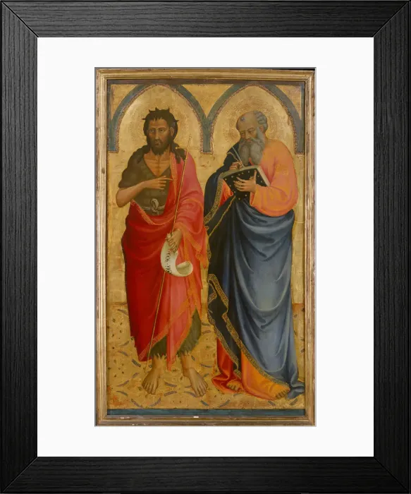 Framed Print : Saints John the Baptist and Matthew, possibly 1433. Creator: Bicci di Lorenzo Framed Print : Saints John the Baptist and Matthew, possibly 1433. Creator: Bicci di Lorenzo