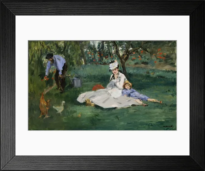 Framed Print : The Monet Family in Their Garden at Argenteuil, 1874. Creator: Edouard Manet Framed Print : The Monet Family in Their Garden at Argenteuil, 1874. Creator: Edouard Manet