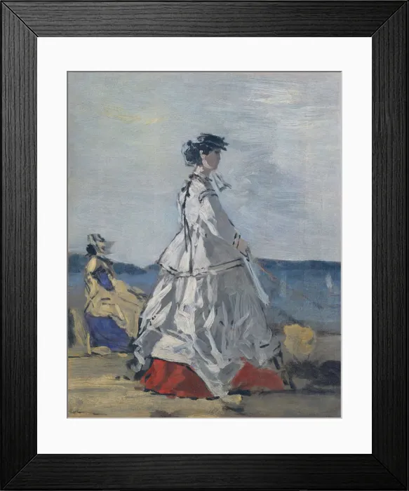 Framed Print : Princess Pauline Metternich (1836-1921) on the Beach, ca. 1865-67. Creator: Eugene Louis Boudin Framed Print : Princess Pauline Metternich (1836-1921) on the Beach, ca. 1865-67. Creator: Eugene Louis Boudin