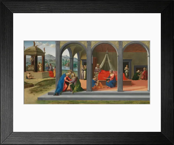 Framed Print : Scenes from the Life of Saint John the Baptist, ca. 1506-7. Creator: Francesco Granacci Framed Print : Scenes from the Life of Saint John the Baptist, ca. 1506-7. Creator: Francesco Granacci
