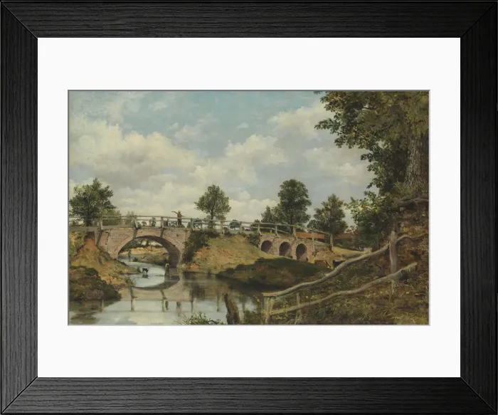 Framed Print : An Old Bridge at Hendon, Middlesex, ca. 1828. Creator: Frederick W Watts Framed Print : An Old Bridge at Hendon, Middlesex, ca. 1828. Creator: Frederick W Watts