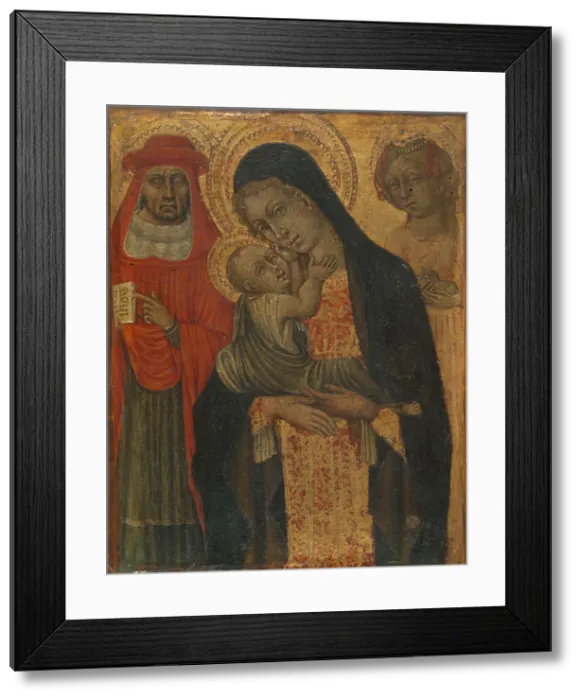 Framed Print : Madonna and Child with Saints Jerome and Agnes, ca. 1465. Creator: Giovanni di Paolo Framed Print : Madonna and Child with Saints Jerome and Agnes, ca. 1465. Creator: Giovanni di Paolo