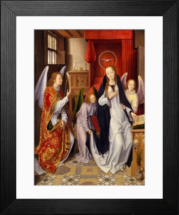Framed Print : The Annunciation, 1480-89. Creator: Hans Memling Framed Print : The Annunciation, 1480-89. Creator: Hans Memling