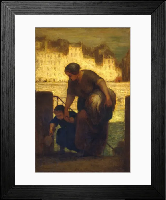 Framed Print : The Laundress, 186[3?]. Creator: Honore Daumier