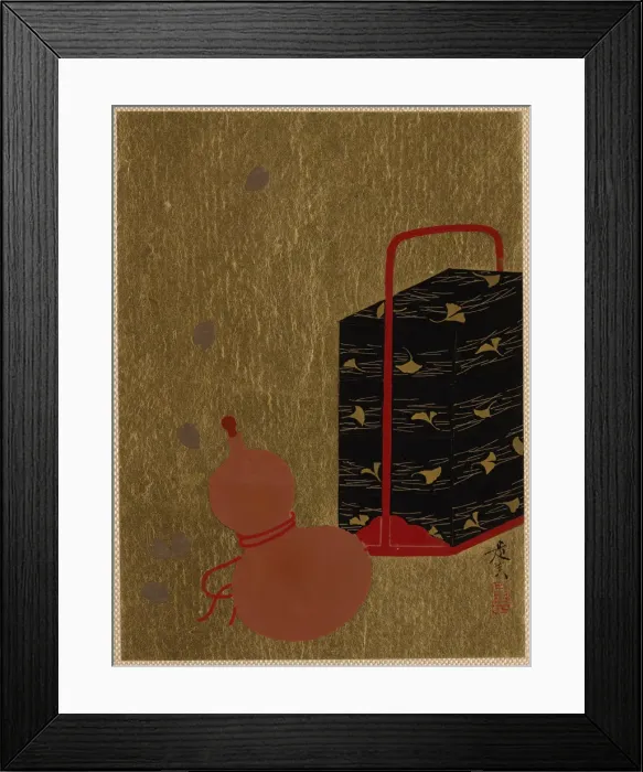 Framed Print : Lacquer Box and Gourd. Creator: Shibata Zeshin Framed Print : Lacquer Box and Gourd. Creator: Shibata Zeshin