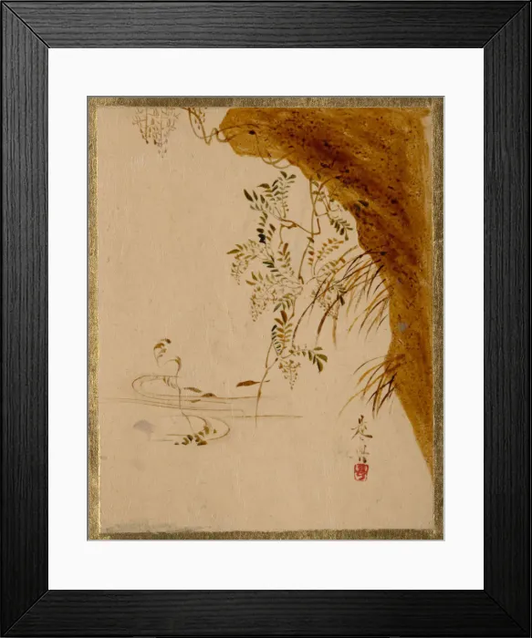 Framed Print : Overhanging Cliff. Creator: Shibata Zeshin Framed Print : Overhanging Cliff. Creator: Shibata Zeshin