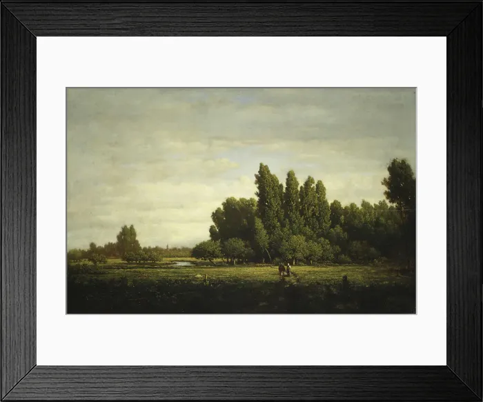 Framed Print : A Meadow Bordered by Trees, ca. 1845. Creator: Theodore Rousseau Framed Print : A Meadow Bordered by Trees, ca. 1845. Creator: Theodore Rousseau