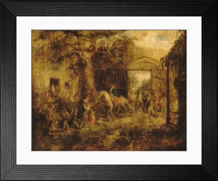 Framed Print : The Vigilant Stuyvesants Wall Street Gate, 1863. Creator: John Quidor Framed Print : The Vigilant Stuyvesants Wall Street Gate, 1863. Creator: John Quidor