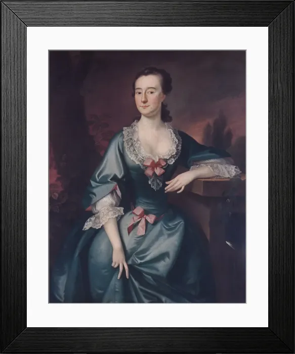 Framed Print : Mrs. David Chesebrough, 1754. Creator: Joseph Blackburn Framed Print : Mrs. David Chesebrough, 1754. Creator: Joseph Blackburn