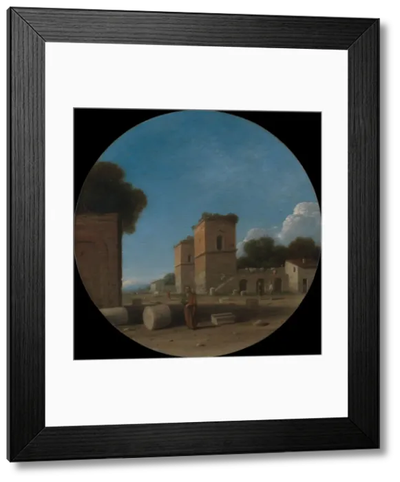Framed Print : A Roman Landscape with Figures, probably 1630s. Creator: Goffredo Wals Framed Print : A Roman Landscape with Figures, probably 1630s. Creator: Goffredo Wals
